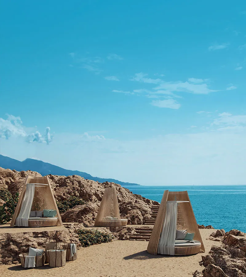 Round Accoya® wood garden bed HUT by Ethimo