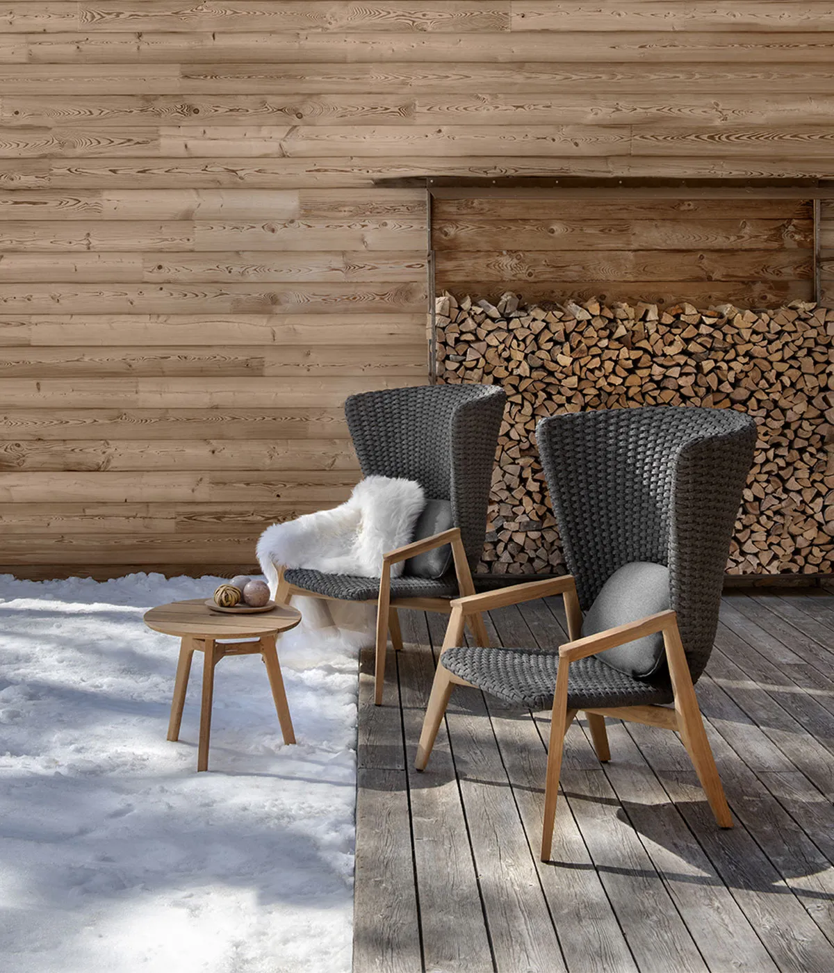 Garden rocking chair in fabric KNIT by Ethimo