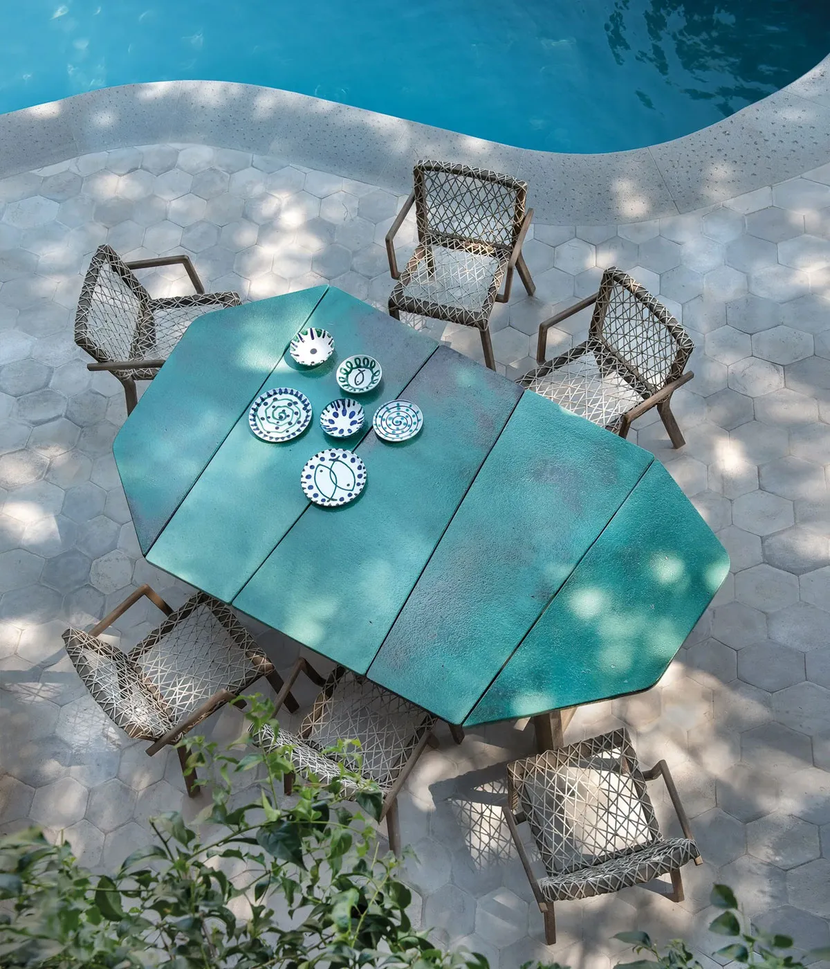 Garden side table in lava stone RAFAEL by Ethimo